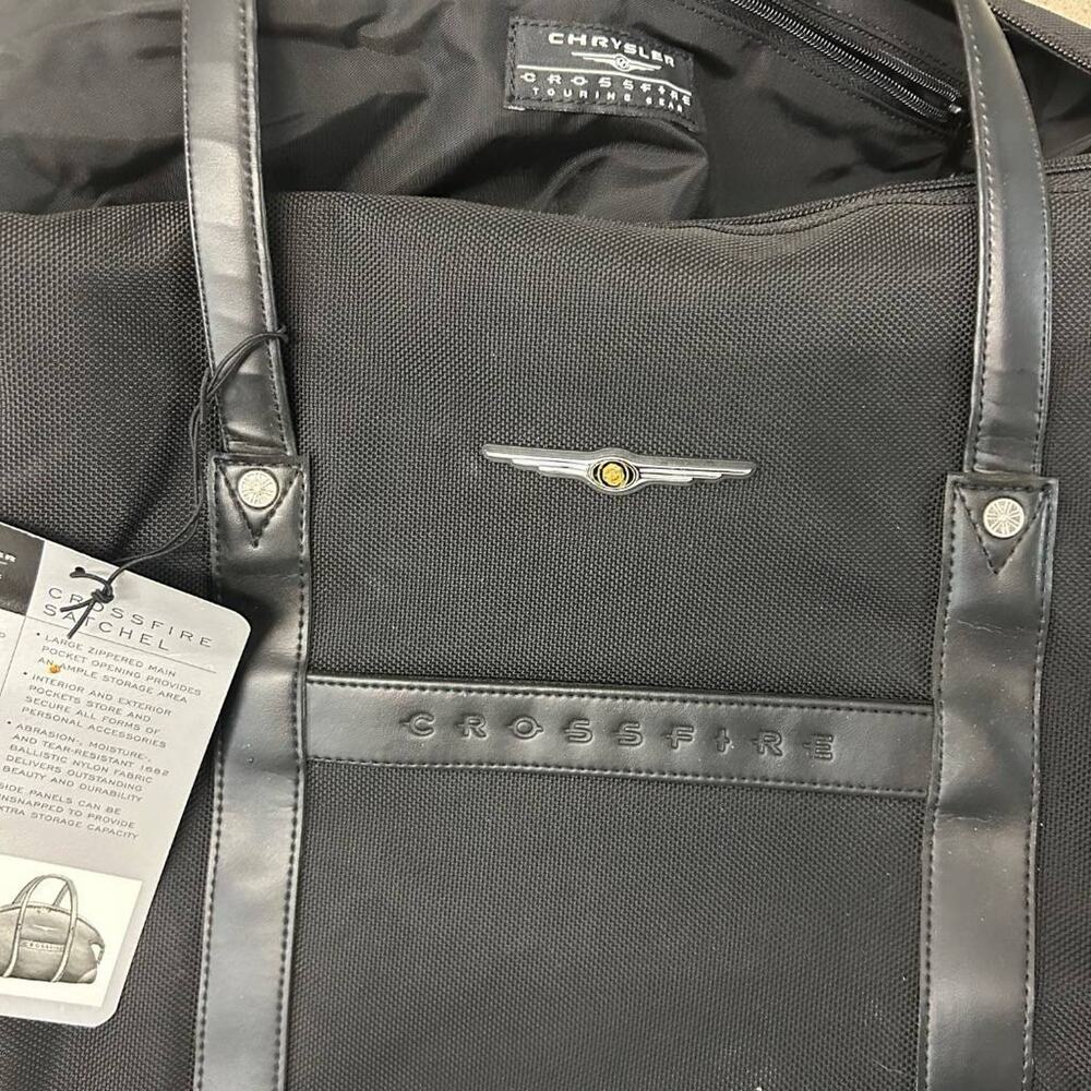 Chrysler Crossfire Duffle Bag Touring Gear Satchel Black Travel Luggage Tote